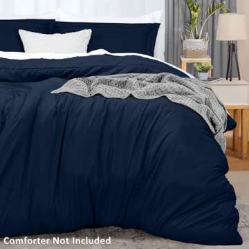 Utopia Bedding Duvet Cover Full Size - 1 Duvet Cover with 2 Pillow Shams - 3 Pieces Bedding Duvet Cover with Zipper Closure - Soft Brushed Microfiber, 80 X 90 Inches (Full, Navy)