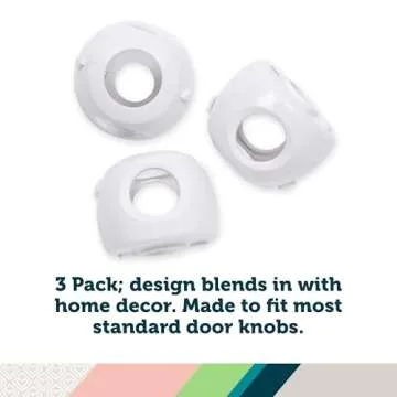 Safety 1st Parent Grip Door Knob Covers 3 Pack, Crystal Clear