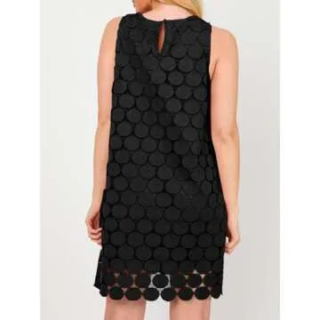 Wenrine Womens Summer Hollow Out Mini Dress Casual Sleeveless Scoop Neck Boho Short Beach Dresses Black