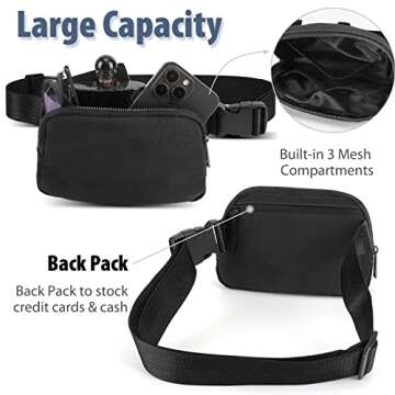 Belt Bag for Women and Men Fanny Pack Waist Bags with Adjustable Strap for Workout Running Travellin...