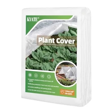 KYATE Plant Covers Freeze Protection Blankets 10Ft x 30Ft Reusable Floating Row Cover 1.0 oz/yd² Ga...