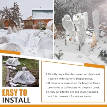 KYATE Plant Covers Freeze Protection Blankets 10Ft x 30Ft Reusable Floating Row Cover 1.0 oz/yd² Garden Fabric Plant Cover for Winter Frost Sun Wind Pest Protection