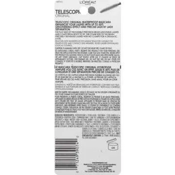 L’Oréal Paris Makeup Telescopic Original Lengthening, Lash Separating Mascara with Dual Precision Brush, Waterproof, Black, 0.27 Fl Oz., 1 Count (Pack of 2)