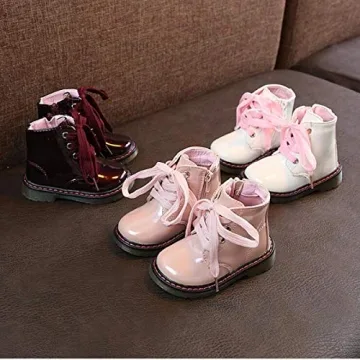 Stylish Toddler Girl Lace Up Waterproof Leather Boots