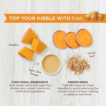 Instinct Raw Boost Mixers, Freeze Dried Cat Food Toppers with Functional Ingredients, Grain Free, Real Chicken - Digestive Health, 5.5 oz Bag