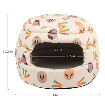 Niteangel Bunny Bed Big Guinea Pig Cave House Hideout for Rabbit Ferret Chinchilla Degu Hedgehogs Squirrel and Other Small Animals