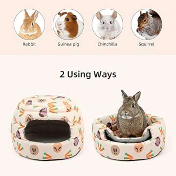 Niteangel Bunny Bed Big Guinea Pig Cave House Hideout for Rabbit Ferret Chinchilla Degu Hedgehogs Squirrel and Other Small Animals