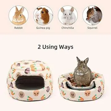 Niteangel Bunny Bed Big Guinea Pig Cave House Hideout for Rabbit Ferret Chinchilla Degu Hedgehogs Squirrel and Other Small Animals