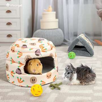 Niteangel Bunny Bed Big Guinea Pig Cave House Hideout for Rabbit Ferret Chinchilla Degu Hedgehogs Squirrel and Other Small Animals
