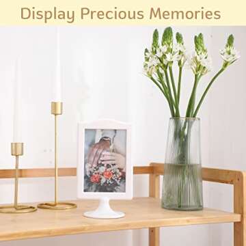 Litpoetic Double Sided Standing Picture Frame - 10 Pack of 4x6 Plastic Photo Holders