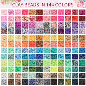 QUEFE 15000 Clay Beads Kit 144 Colors for Jewelry Crafting