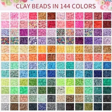 QUEFE 15000 Clay Beads Kit 144 Colors for Jewelry Crafting
