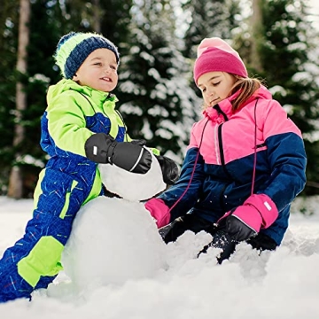 Waterproof Sherpa Lined Kids Mittens for Winter Warmth