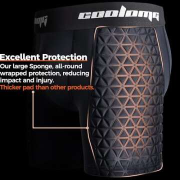 COOLOMG Boys Youth Padded Baseball Sliding Shorts w/Cup Pocket Compression Slider Shorts for Softbal...