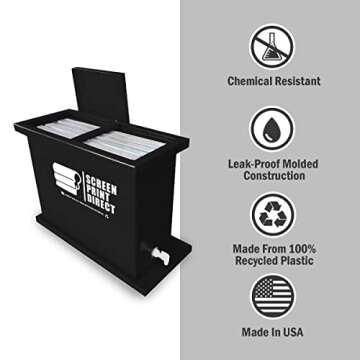 Ecotex® 30 Gallon Screen Printing Dip Tank Fits 6 Screens up to 23" x 31" Little Dipper Tank by Screen Print Direct