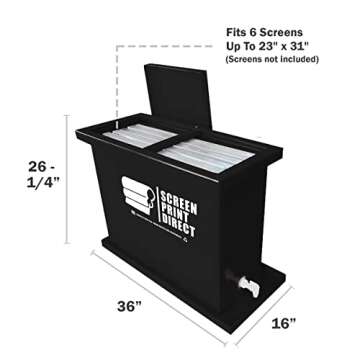 Ecotex® 30 Gallon Screen Printing Dip Tank Fits 6 Screens up to 23" x 31" Little Dipper Tank by Screen Print Direct