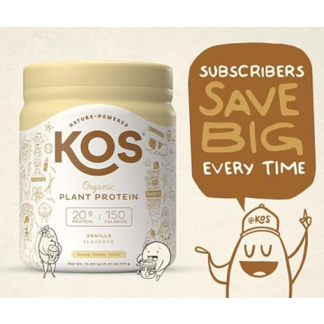 KOS Plant Based Protein Powder, Vanilla Organic Superfood