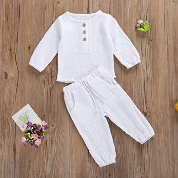 Toddler Baby Boy Girl Cotton Linen Pants Set for All Occasions