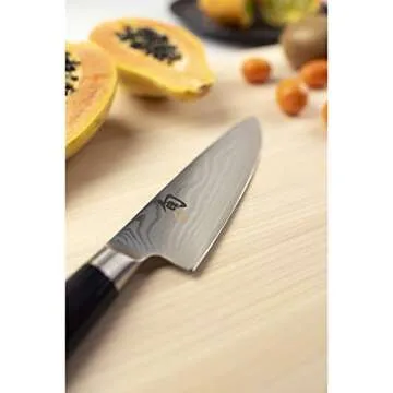 Shun Classic 6" Chef's Knife, Handcrafted Japanese Kitchen Knife for Professional and Home Chefs, VG-MAX Core with Damascus Stainless Steel Cladding, Pakkawood Handle