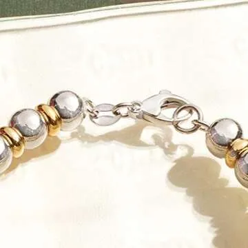 Buy Ross-Simons Italian Silver Bead Bracelet - 7 Inches