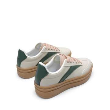 DREAM PAIRS Women's Platform Sneakers Walking Val Tennis Lace-Up Comfortable Casual Fashion Sneakers Shoes.,Size 9,Grey,SDFN2455W