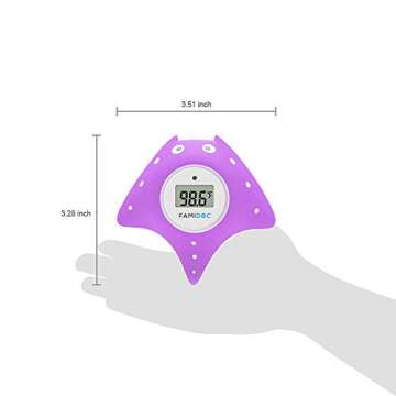 Famidoc Baby Bath Thermometer with Room Thermometer New Upgraded Sensor Technology for Baby Bath Tub Floating Toy Thermometer (Purple)