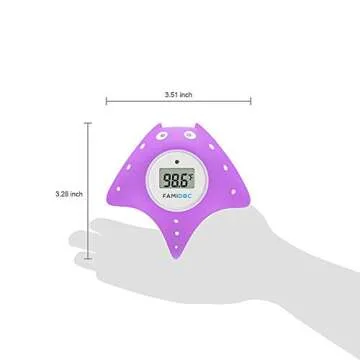 Famidoc Baby Bath Thermometer with Room Thermometer New Upgraded Sensor Technology for Baby Bath Tub Floating Toy Thermometer (Purple)