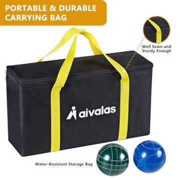 Aivalas Bocce Ball Set - Outdoor Backyard Game for All Ages