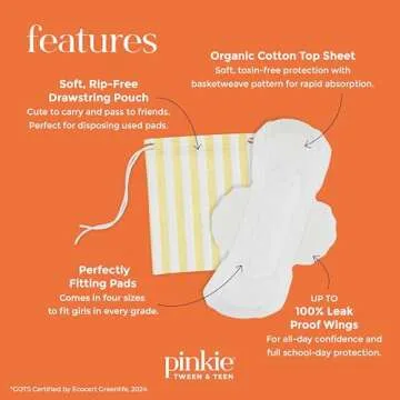 Pinkie Period Starter Pads for Tweens & Teens - Organic Cotton