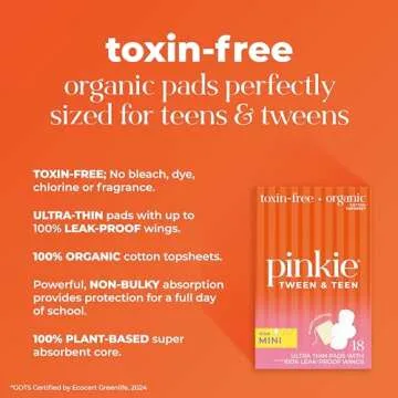 Pinkie Period Starter Pads for Tweens & Teens - Organic Cotton