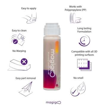 Magigoo - MPP2018 3D Printer Adhesive Glue - Long-Lasting and Reduces Warping for Polypropylene Fila...