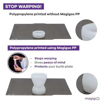 Magigoo - MPP2018 3D Printer Adhesive Glue - Long-Lasting and Reduces Warping for Polypropylene Filament on Flex Plate, Glass, PEI, Buildtak, Kapton - 3D Printing Accessories, Tools or Supplies(50ml)