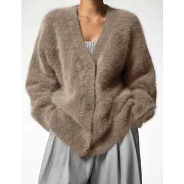 Yimoon Women’s Fuzzy Cardigan Sweater for Stylish Comfort