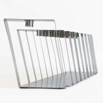 Mickala 5" Handmade 9 Branch Hanukkah Menorah - A Modern Twist on Traditional Stainless Steel Judaica for Candles, Home Decor and Candle Holder, Hanukkah Decorations for Home, Hanukkah Gifts (Silver)