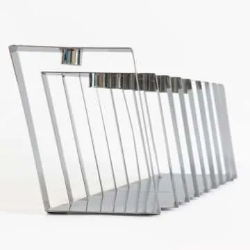 Mickala 5" Handmade 9 Branch Hanukkah Menorah - A Modern Twist on Traditional Stainless Steel Judaica for Candles, Home Decor and Candle Holder, Hanukkah Decorations for Home, Hanukkah Gifts (Silver)