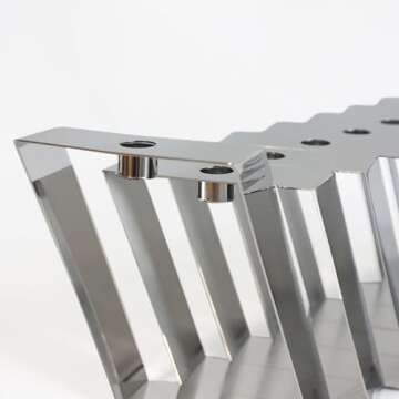 Mickala 5" Handmade 9 Branch Hanukkah Menorah - A Modern Twist on Traditional Stainless Steel Judaica for Candles, Home Decor and Candle Holder, Hanukkah Decorations for Home, Hanukkah Gifts (Silver)