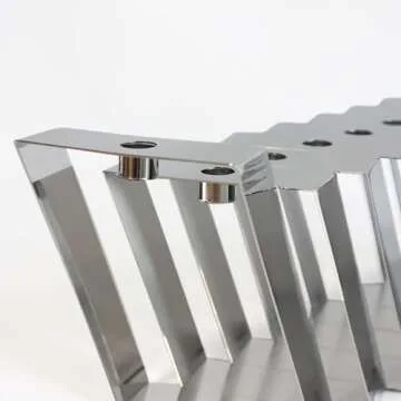 Mickala 5" Handmade 9 Branch Hanukkah Menorah - A Modern Twist on Traditional Stainless Steel Judaica for Candles, Home Decor and Candle Holder, Hanukkah Decorations for Home, Hanukkah Gifts (Silver)