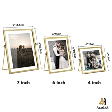 Elegant Glass Photo Frame Set - 3 Geometric Designs