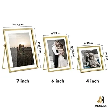 Elegant Glass Photo Frame Set - 3 Geometric Designs