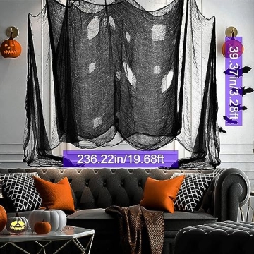 Premium Black Cheesecloth for Halloween Decor and Crafts