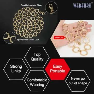 WERFORU Women Metal Link Body Chain Belt Ladies Waist Chain Belts for Jeans Dress, Gold,Fit waist size below 44 inches