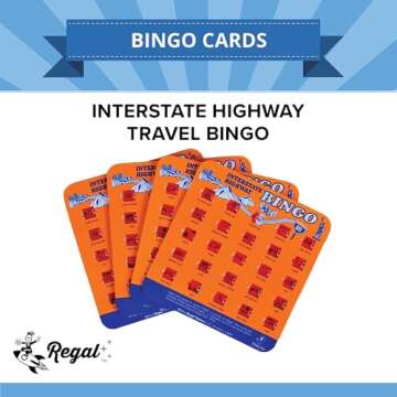 Regal Games Finger-Tip Shutter Bingo Cards with Sliding Windows - Interstate Highway Game Set - Trav...