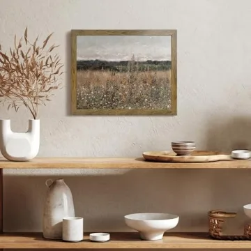 Vibrant Vintage Wildflower Field Art Print for Home Decor