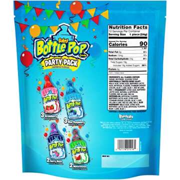 Baby Bottle Pop Candy Lollipops - Bulk Candy Variety Party Pack - 10 Count Lollipops w/ Powdered Sugar Dip in Assorted Fruity Candy Flavors - Bulk Candy for Party Favors, Birthdays, Baby Showers