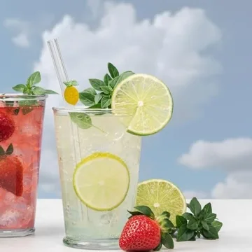 Durable Glass Straws with Fruit Designs for Fun Drinks