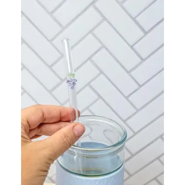 Durable Glass Straws with Fruit Designs for Fun Drinks