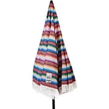 beachBRELLA Beach Umbrella with Fringe - UV Protection & Portability