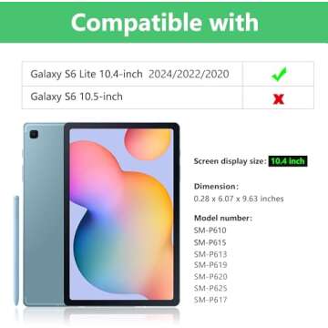 Keyboard Case for Samsung Galaxy Tab S6 Lite 10.4 Inch 2022/2020, Galaxy Tab S6 Lite SM-P610/P613/P615/P619 Tablet Cover Case with Detachable Wireless Keyboard S Pen Holder, Pink