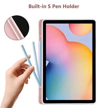 Keyboard Case for Samsung Galaxy Tab S6 Lite 10.4 Inch 2022/2020, Galaxy Tab S6 Lite SM-P610/P613/P615/P619 Tablet Cover Case with Detachable Wireless Keyboard S Pen Holder, Pink