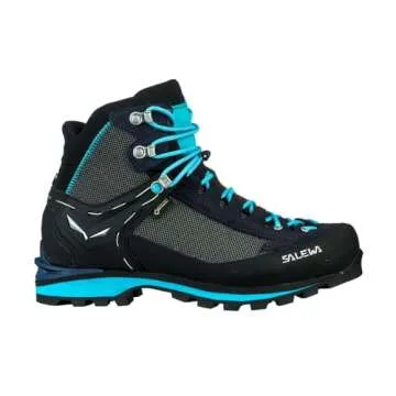 Salewa Women's Crow GTX Waterproof Gore-Tex Trail Boots for Trekking, Climbing, & Mountaineering - Premium Navy/Ethernal Blue - 9.5